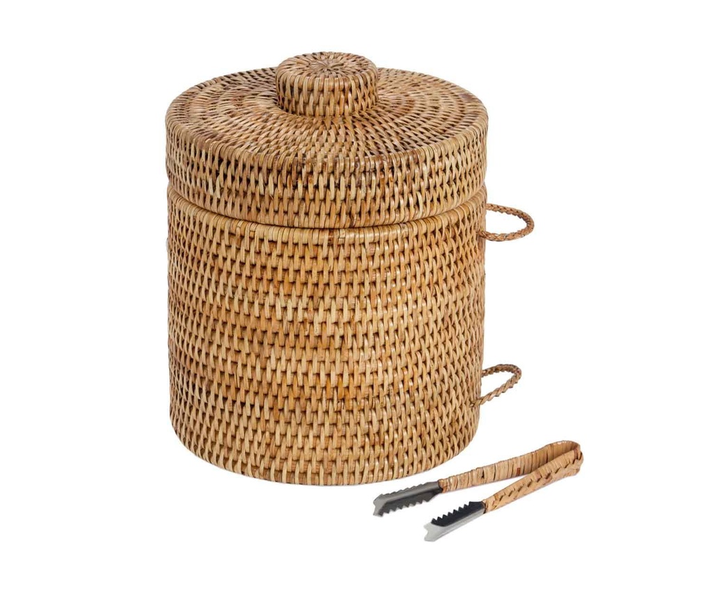 Hielera ratan con pinzas